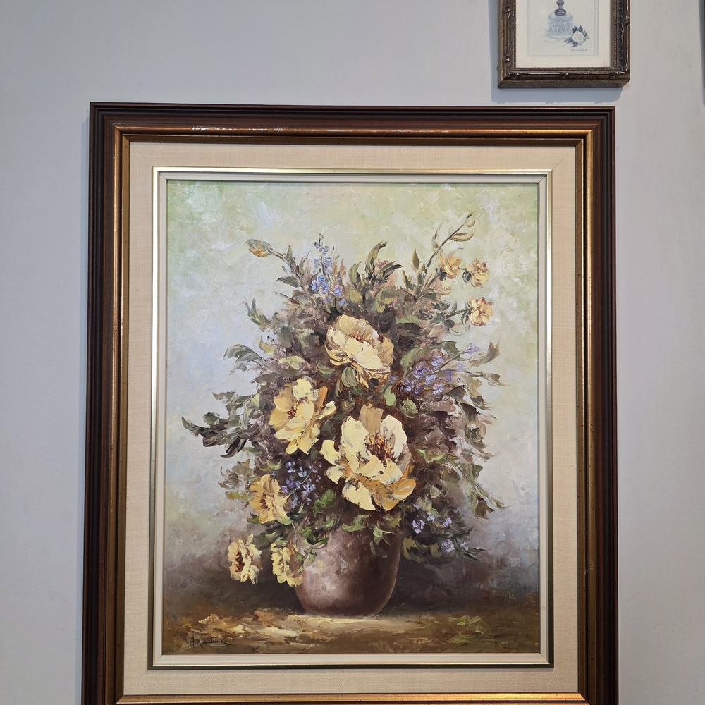 Original Mary Kendrick Oil Painting | Yellow Floral Still Life | Palette Knife - Picture 3 of 15